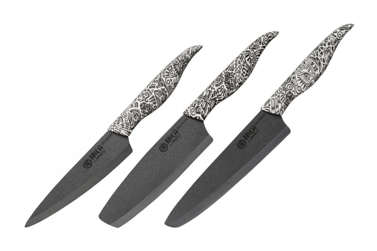 Samura INCA Set 3 keramických nožů černý