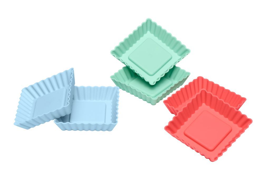 Lurch - Flexiform - silikonová sada 6ks mini koláček hranatý 8,4 x 8,4 x 1,9 cm